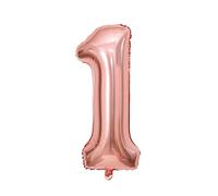 SJBAUTYO Ballon Chiffre Anniversaire 1 Or Rose 101 CM | Decoration Anniversaire 1 an | Ballon Anniversaire 1 an | Ballons décoratifs du 1er anniversaire