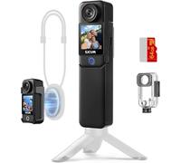 SJCAM C300 Caméra d'action de poche 4K, 7 heures d'autonomie, double écran tactile, noir