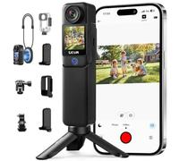 SJCAM C300 Camera Vlog 4K,460 Min d'Autonomie,Double Écran Tactile (0Go) | Caméra Sport Aquatique,Stabilisation 6 Axes,Idéale pour Vlog,Voyages,Activités Extérieures,Kit avec Accessoires,Noir