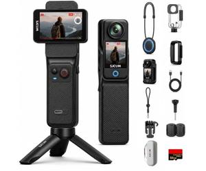 SJCAM C400 Bundle Vlog(64Go et Sacoche),Camera Vlog 4K avec 7H d'Autonomie | Écran Tactile Rotatif 2.29",Imperméable,Stabilisation 6 Axes,Caméra d'action pour Youtube,Vlog,Voyages,Activités,Noir