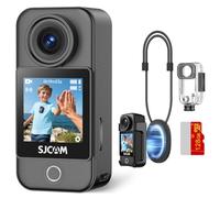 SJCAM C400 Caméra de poche pour vlogging 128 Go, caméra corporelle 4K, utilisation d'énergie 7H, caméra d'action stabilisateur à 6 axes, écran tactile de 5,7 cm, étanche à 30 m, pour diffusion en