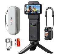 SJCAM C400 Camera Vlog Bundle (64G)-Caméra d'action 4K avec 7H d'Autonomie Exceptionnelle,Écran Tactile Rotatif 2.29",Imperméable,Stabilisation 6 Axes,pour Youtube,Vlog,Voyages,Activités,Noir