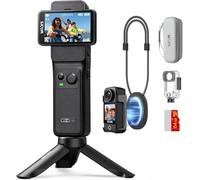 SJCAM Caméra de poche C400 4K 2,3" + 1,3" double écran tactile avec batterie de 7 heures, caméra corporelle 170° FOV, caméra d'action étanche à 30 m, stabilisateur 6 axes, caméra de vlogging 4250 mAh