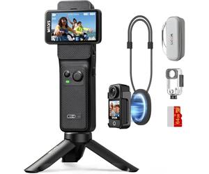 SJCAM Caméra de poche C400 4K 2,3" + 1,3" double écran tactile avec batterie de 7 heures, caméra corporelle 170° FOV, caméra d'action étanche à 30 m, stabilisateur 6 axes, caméra de vlogging 4250 mAh