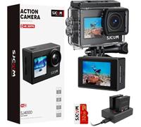 SJCAM Caméra Sport 4K avec Double Écran,Caméra d'action Ultra HD EIS WiFi,Caméra sous Marine Étanche à 30m 170FOV avec 2 Batteri