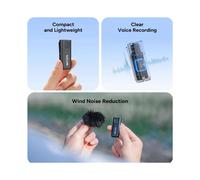 SJCAM Microphone Cravate Sans Fil M4 pour Caméras D'Action SJ6 Ultra et SJ30: Enregistrement Vocal Clair, Autonomie de 4 Heures