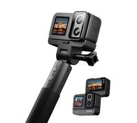 SJCAM SJ20 Caméra d'action 4K Double Objectif, Étanche 30m, Double Écran, Stabilisation 6 Axes, Autonomie 150 Min, Idéale Vlog Moto Plongée, Kit Perche Selfie Support Magnétique HDR, sans Carte