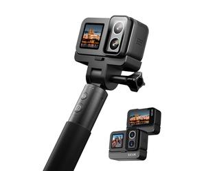 SJCAM SJ20 Caméra d'action 4K Double Objectif, Étanche 30m, Double Écran, Stabilisation 6 Axes, Autonomie 150 Min, Idéale Vlog Moto Plongée, Kit Perche Selfie Support Magnétique HDR, sans Carte
