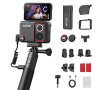 SJCAM SJ30 8K/20FPS,4K/60FPS Vlog Camera Dual Objectif avec Vision Nocturne & Micro sans Fil,Autonomie 7H,Écran Tactile Flip 2,51",Stabilisation SteadyMotion 2.0,Camera Sport pour Moto