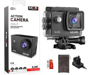 SJCAM SJ4K Camera Sport 40MP avec Carte Mémoire 32GB,98FT Underwater Caméra d'action Grand Angle,EIS Stabilization with Accessories Kits for Riding Hiking Diving