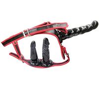 SJCANG Lesbien Sex Toy Trois Strapon Plug Harnais Godes pour Couples Ceinture De Chasteté Sangle sur Gode, 3 Godes Flexibles Amovibles