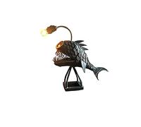 SJDHAHC Lampe de pêcheur Steampunk - Veilleuse LED vintage en fer faite à la main, décoration de bureau pour chambre à coucher, décoration de collecte de poissons, art animal créatif en silicone