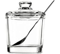 SJDHAHC Sucrier en verre avec couvercle et cuillère | Design classique hermétique pour sucre, sel, poivre et épices | Récipient de rangement essentiel pour la cuisine et la salle à manger