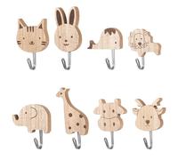 SJDKAKJSA 8 Pcs Crochet Mural Porte Manteau Enfant, Porte Manteau Mural Enfant, patere murale en forme d'animaux mignons autocollantes pour chambre d'enfant, salle de bain, cuisine