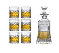 sjdoPulse Verres À Whisky (Ensemble De 2/4/6) - 7,7 Oz En Verre Écossais Sculpté À L'Ancienne, Verre À Whisky En Cristal Façonné, Cadeau Pour Petit Ami Papa Homme (Ensemble De 6 Tasses Type 1)