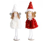 Sjfbebsy Paquet de 2 décorations d'ange, Ornements d'ange de noël, décorations Vacances Rouges et Blanches pour l'exposition fête 'Arbre noël à la Maison