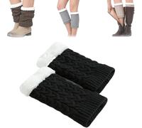 sjfscqr Genouillères tricotées en laine épaisse, jambières pour femmes, jambières, couvre-bottes d'hiver en laine