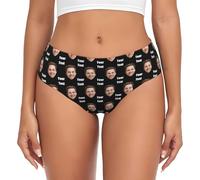 SJHAZSL Culotte de Personnalisée, Photo Visage Culottes, Culotte de Bikini Femme avec Photo pour Femme Épouse Saint-Valentin Noël