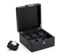 SJHDUNBW EUR 6 Bit Leather Watch Box Jewelry Organizer, Black Storage Case for Watches Bracelets Necklaces Men Women Étui compact