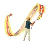 SJHDUNBW EUR Dragon Dansant - Ruban de Fitness 6 m/8 m/10 m/12 m avec Baguettes en Fibre Verre et Sac for Gymnastique, Danse, entraînement Jeu(Geel,6m/19.7ft)