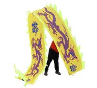 SJHDUNBW EUR Ruban de Danse du Dragon en Spirale - Poi Fitness Soie Chinoise for l'entraînement, Les Sports Plein air et la Folklorique(Yellow B,10m/33ft)