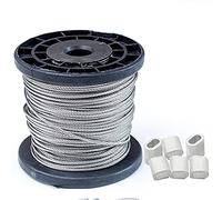 SJHFKDK Cable Acier,Filin Acier 50 / 100m de 0,6 mm-1.2mm Diamètre 7x7 304 câble de Corde en Acier Inoxydable de câble de Levage de pêche Plus Doux(1.2mm 100M)