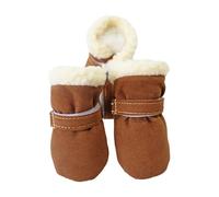 SJHFKDK Chaussure Chien ExtéRieur Chaleur Chaussures imperméables et Chaudes for Animaux de Compagnie, Bottes Neige antidérapantes for Petites Races, Chiots, Chats, 4 pièces(Brown,M)