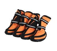 SJHFKDK Chaussure Chien ExtéRieur Chaleur Chaussures imperméables Quatre Saisons for Animaux de Compagnie, for Petits et Grands Chiens, Semelles Oxford, Bandes réfléchissantes, Bottes Pluie(Orange,M)