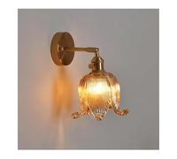 SJHPZG Applique Murale dorée Style Ferme Vintage avec Abat-Jour en Verre Tulipes, luminaire d'intérieur E27 pour Salle de Bain, Chambre, Salon, Couloir