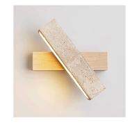 SJHPZG Applique Murale LED carrée en travertin, rotative à 180°, en Pierre Naturelle, éclairage d'intérieur Moderne en Bois pour Salle de Bain, Chambre à Coucher, Chevet, Salon