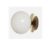 SJHPZG Applique Murale Moderne en Verre crème de 18 cm, Style Bauhaus, Globe, luminaire Mural en métal câblé E27 pour Chambre d'enfant, Chevet, Salle de Bain