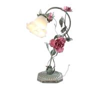 SJHPZG Lampe de Table Romantique en Forme de Rose Lampe de Chevet Vintage élégante avec Abat-Jour en Verre Table de Chevet Florale Pastorale - 3 températures de Couleur pour Chambre