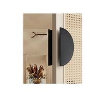SJHPZG Poignée de porte coulissante demi-ronde, double face, en aluminium, à pousser et à tirer, robuste, for porte de grange en verre(Svart,D40cm/15.7in)