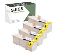 SJIC8 Noir 50ML Cartouches d’Encre Compatible pour Epson sjic8 Remplacement Compatible Fonctionne avec TM-J7000, TM-J7500, TM-J 7500 Series et TM-J7500 p TM-J9000 Imprimantes,4 Pack