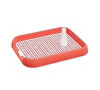 SJJALAKAJA Portable Pet Toilette pour Chien Flat Training Dog Potty Removable Design Guide Post for Spot Toiletting Easy to Clean Suitable for Small Dogs Indoor and Outdoor Use(Red)