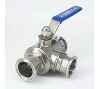 SJJBVPYX Vanne à Bille 3 Voies en Acier Inoxydable 304, Port en T 1-1/2 "38mm, Triple Pince 1.5", Virole O/D de 50.5mm