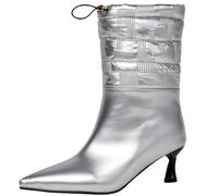 SJJH Bottines décontractées unies confortables et minimalistes pour la marche de rue, argenté, 43 EU