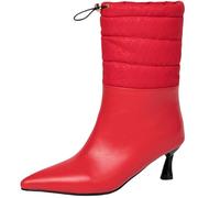 SJJH Bottines décontractées unies confortables et minimalistes pour la marche de rue, rouge, 43 EU