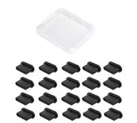 sjjjs 20 Piece Type C Dust Proof Silicone Cover with 1 Plastic Storage Case for Compatible Type C Port Mobile Phone Tablet Charging Socket Dust Proof Plug Protective Cover ;