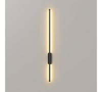 SJKJNK Appliques murales LED Modernes à Piles, Appliques murales Rechargeables USB-C sans Fil d'intérieur avec télécommande, Lampe à Applique linéaire à Longue Bande (Noir, 100 cm)