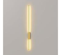 SJKJNK Appliques murales LED Modernes à Piles, Appliques murales Rechargeables USB-C sans Fil d'intérieur avec télécommande, Lampe à Applique linéaire à Longue Bande (Or, 80 cm)