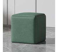 SJKJNK Petit Pouf Salon,Repose-Pieds, tabourets empilables avec roulettes pivotantes - Ensemble de chaises ottomanes cubiques 5 en 1 en Tissu technologique Vert foncé pour Salon et Salle à Manger