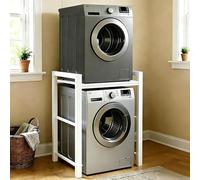 SJMDMZD 3 Hauteurs Support Réglable pour Machine à Laver, Support Machine a Laver Seche Linge, Kit de Superposition Lave linge Seche Linge, Etagere Machine a Laver, Capacité de Charge de 350kg White C