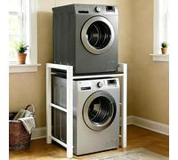 SJMDMZD 3 Hauteurs Support Réglable pour Machine à Laver, Support Machine a Laver Seche Linge, Kit de Superposition Lave linge Seche Linge, Etagere Machine a Laver, Capacité de Charge de 350kg White D
