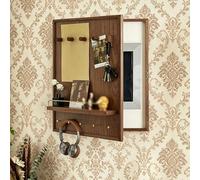 SJMDMZD Couvercle Compteur Tableau Bois Couvre, Cache Boîte de Fusibles avec Crochets, Coffret D'Habillage Tableau Électrique, Cache-Boîte de Distribution Dissimulant pour Maison Left Opening 50x60cm