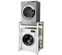 SJMDMZD Étagère Machine à Laver 3 Hauteurs Réglables, Support Lave Linge Sèche Linge, Kit de Superposition, Capacité de Charge 250 kg, Meuble de Rangement pour Buanderie Salle de Bain White C