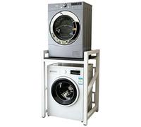SJMDMZD Étagère Machine à Laver 3 Hauteurs Réglables, Support Lave Linge Sèche Linge, Kit de Superposition, Capacité de Charge 250 kg, Meuble de Rangement pour Buanderie Salle de Bain White B