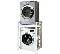SJMDMZD Étagère Machine à Laver 3 Hauteurs Réglables, Support Lave Linge Sèche Linge, Kit de Superposition, Capacité de Charge 250 kg, Meuble de Rangement pour Buanderie Salle de Bain White A