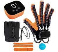 SJMDMZD Gant de Robot Rééducation Main, Equipement D'Entraînement de Rééducation D'Avc, Hémiplégie Gants Arthrose Orthèses de Doigts pour Exercices de Flexion et D'Etirement Right XL