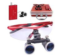 SJMDMZD Loupe Binoculaire Chirurgicale 2.5/3.5X avec Lampe, Dentaire Jumelles Chirurgicales avec Boîte Métal, Lunettes Optiques pour Travail Précision Lecture/Réparations/Couture B 2.5X